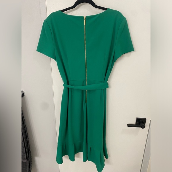 Calvin Klein Short Sleeve Ruffle Hem Wrap Style Dress - Picture 3 of 6